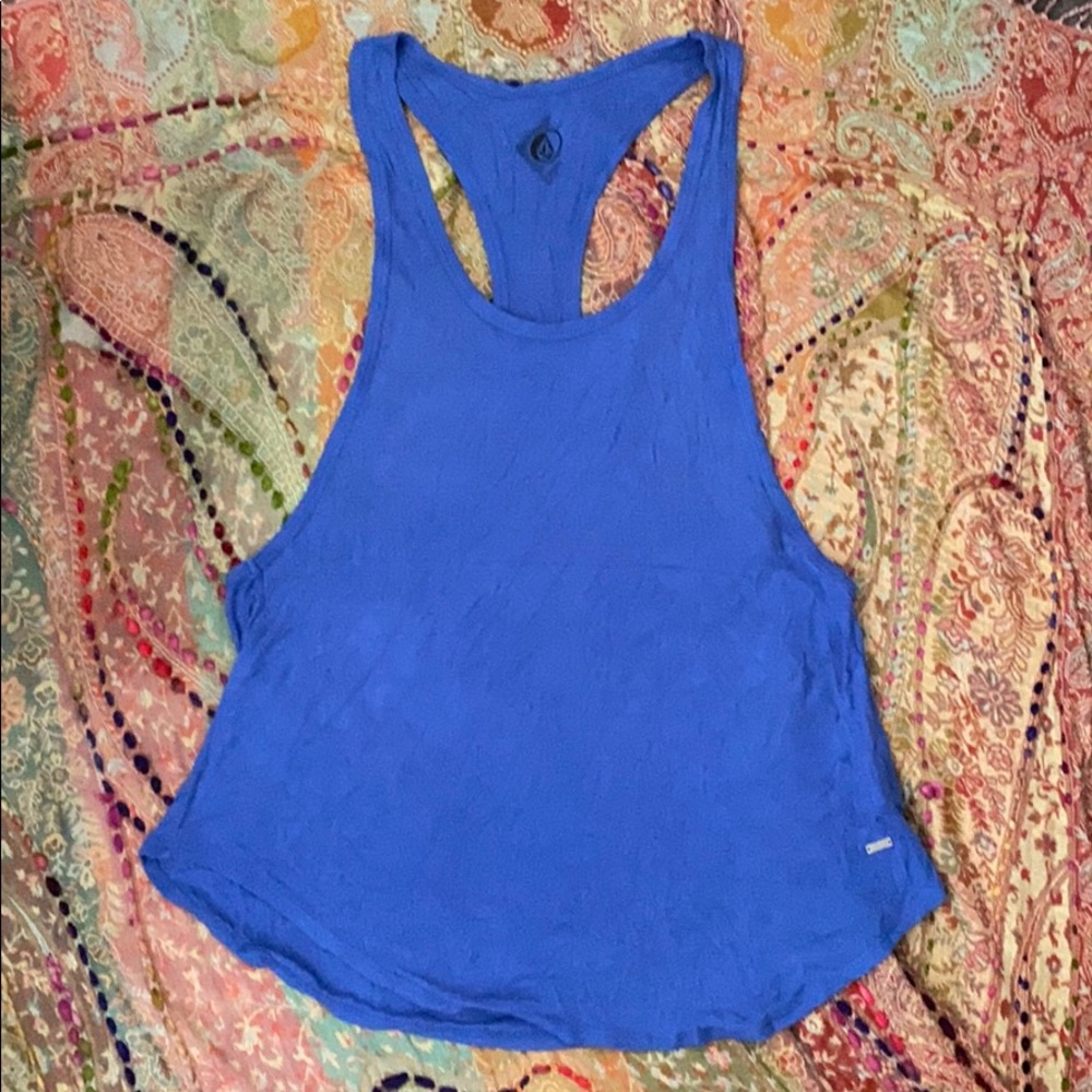 volcom blue tank top